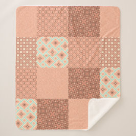 Retro Pink Patchwork Sherpadecke