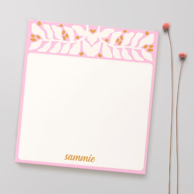 Retro Pink Personalisiert Notepad Notizblock (Von Creator hochgeladen)