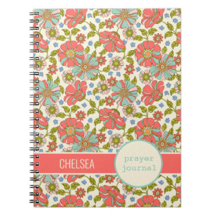 Retro Pink Personalisiertes Gebet Zeitschrift Notizblock