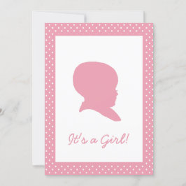 Retro Pink Polka Dot Baby Ankündigung