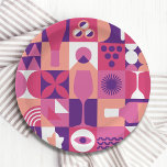 Retro Pink Purple Wine Bauhaus Cocktail Pattern Pappteller<br><div class="desc">Retro Pink Purple Wine Bauhaus Cocktail Pattern Paper Party Plates features a vintage wine pattern in pink,  purple and white. Perfect gifts for wine lovers for birthdays,  cocktail parties,  weddings,  rehearsal dinners,  corporate lunches,  business celebrations,  bridal showers,  celebrations,  Christmas and holiday parties. Created by Evco Studio www.zazzle.com/store/evcostudio</div>