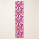Retro Pink Purple Wine Bauhaus Pattern Schal<br><div class="desc">Retro Pink Purple Wine Bauhaus Pattern Scarves and Wraps features a vintage wine pattern in pink, purple and white. Perfect gifts for wine lovers for birthdays,  celebrations,  thank you gifts,  staff,  Christmas and holiday gifts. Created by Evco Studio www.zazzle.com/store/evcostudio</div>