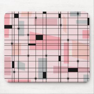 Retro Pink Raster und Sternenexplosionen Mauspad