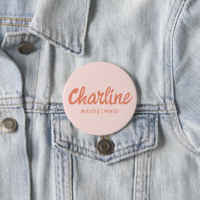 Retro Pink & Red Bridesmaid Button (Beispiel)