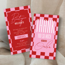 Retro Pink & Red Business Thank You Discount