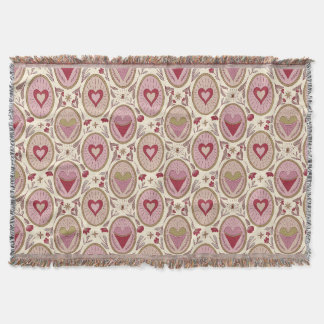 Retro Pink & Red Hand Drawn Hearts Valentine's Day Decke