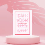 Retro Pink & Red Typografy Script Einfache Hochzei Einladung<br><div class="desc">Überraschen Sie Ihre Lieben mit dieser stilvollen Hochzeitseinladung mit hellrosa Hintergrund,  doppeltem Rahmen,  feinem Typografie und individuellem Text Ihrer Wahl. Fügen Sie einfach Ihre eigenen Daten hinzu,  indem Sie auf die Option "Personalisieren" klicken.</div>