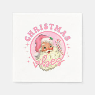 Retro Pink Santa Claus Pink Weihnachten Christus Serviette