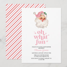 Retro Pink Santa oh was Spaß Baby Dusche Einladung