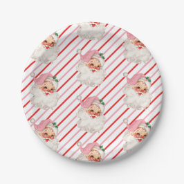 Retro Pink Santa Oh, was Spaß Pappteller