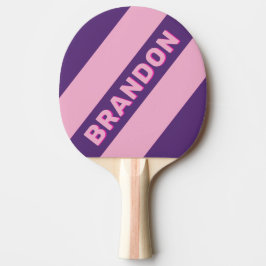 Retro Pink Sky Bold Streifen mit Namen Tischtennis Schläger