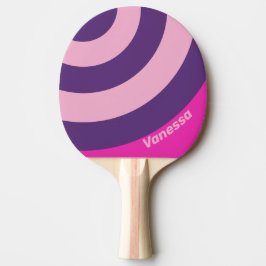 Retro Pink Sky Circle Stripe with Name Tischtennis Schläger