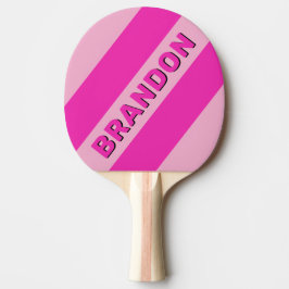 Retro Pink Sky Drei fette Streifen mit Namen Tischtennis Schläger