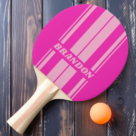 Retro Pink Sky Dualboard Streifen mit Namen Tischtennis Schläger