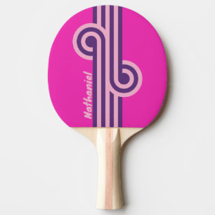 Retro Pink Sky Loop mit Namen Tischtennis Schläger