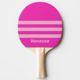 Retro Pink Sky Three Across Striping with Name Tischtennis Schläger