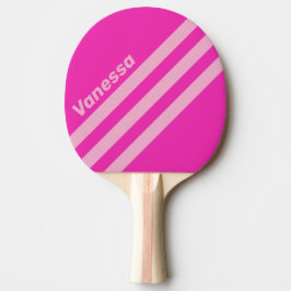 Retro Pink Sky Three Angled Striping with Name Tischtennis Schläger