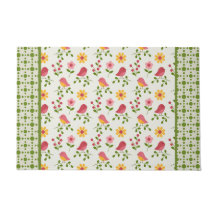 Retro Pink Spring Birds Panel