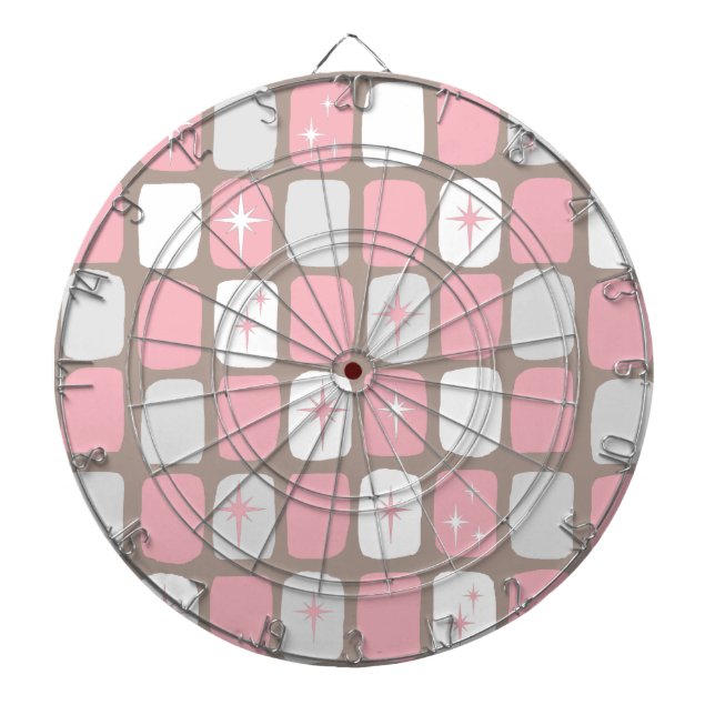 Retro Pink Sternexplosion Dart Board Dartscheibe (vorne)