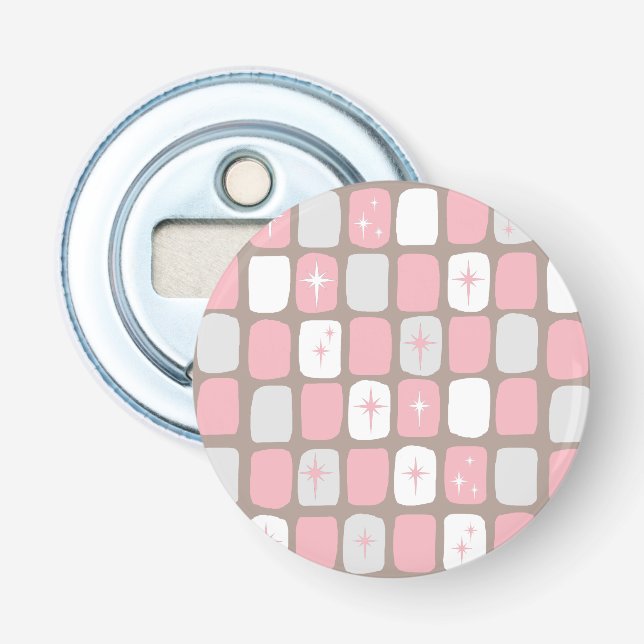 Retro Pink-Sternexplosionen Magnetflaschenöffner Flaschenöffner (Vorderseite)