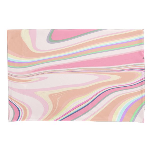 Retro Pink Swirl Liquid Painting Aesthetic Design Kissenbezug (Vorderseite)