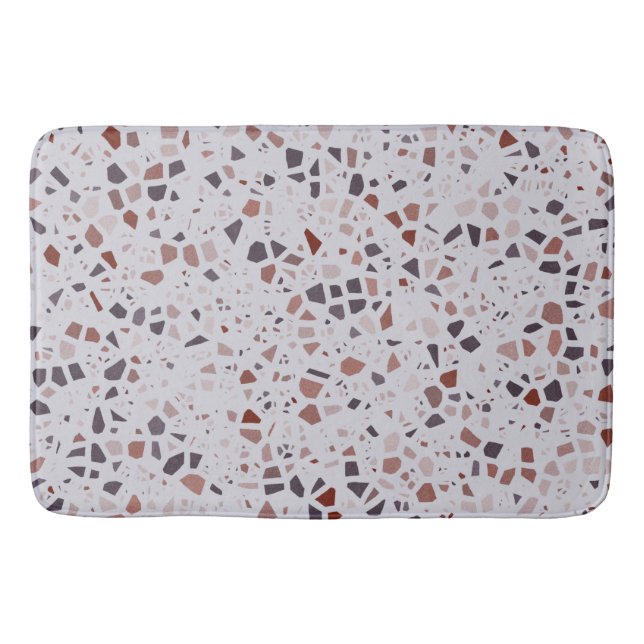Retro Pink Terrazzo Marmormuster Badematte (Vorderseite)