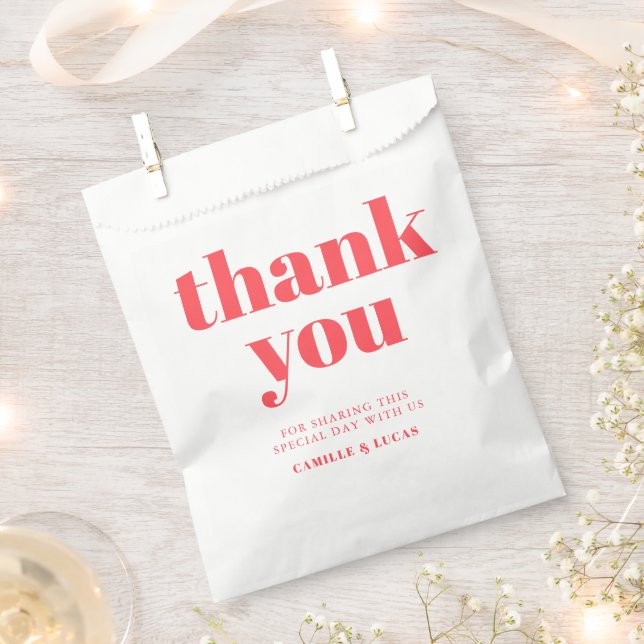 Retro Pink trendige Gastgeschenk Hochzeit Tasche Geschenktütchen (Ausgeschnitten)
