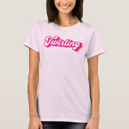 Retro Pink Twirling Baton Twirler T-Shirt