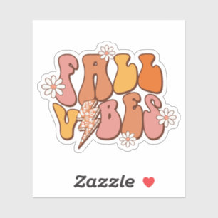 Retro Pink und Orange Fall Vibes Aufkleber