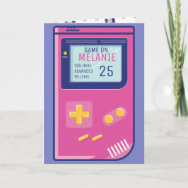 Retro Pink Video Game Level Up Benutzerdefiniertes Karte