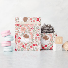 Retro Pink Vintag Santa Claus Weihnachten Geschenkpapier