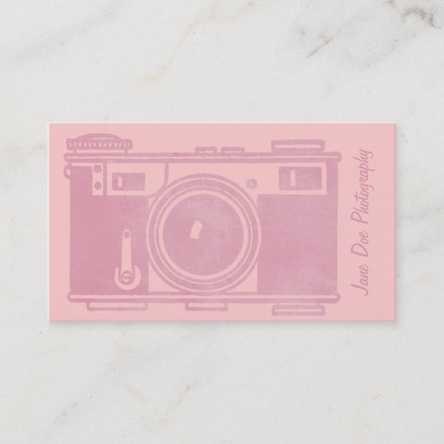 Retro Pink Vintage Filmkamera Visitenkarte (Vorderseite)