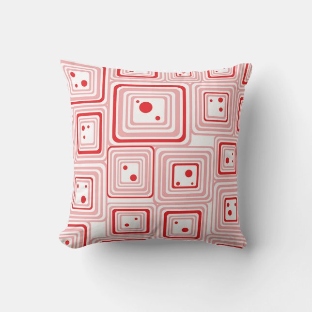 Retro Pink Vortex Throw Pillow Kissen (Vorderseite)
