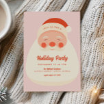 Retro Pink Weihnachts-Party Einladung<br><div class="desc">Retro Pink Weihnachts-Party</div>