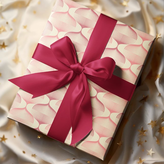 Retro Pink Weihnachtsbaumdekoration Geschenkpapier (Von Creator hochgeladen)