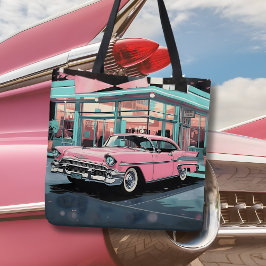 Retro-Pinkes Auto der 1950er Jahre Mittelklasse-Di Tasche