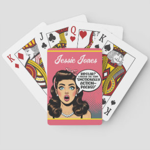 Retro Pinup_ Action verpackt Spielkarten