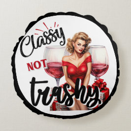 Retro Pinup Classy nicht Trashy Rundes Kissen