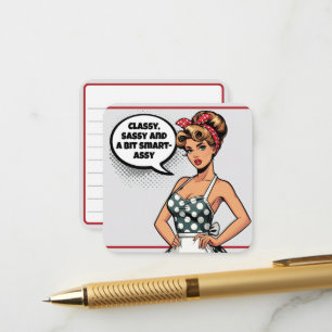 Retro Pinup_ Freche Sprüche Begleitkarte