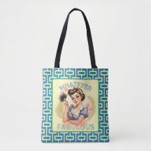 Retro Pinup Girl Blue & Green