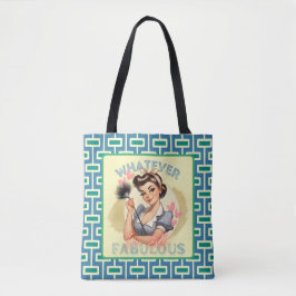 Retro Pinup Girl Blue & Green Tasche