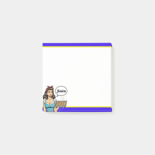 Retro Pinup - Gott segne dein Herz Post-it Klebezettel
