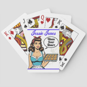 Retro Pinup_ Gott segne dein Herz Spielkarten