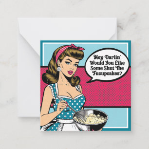 Retro Pinup_ Hey Darlin Mitteilungskarte