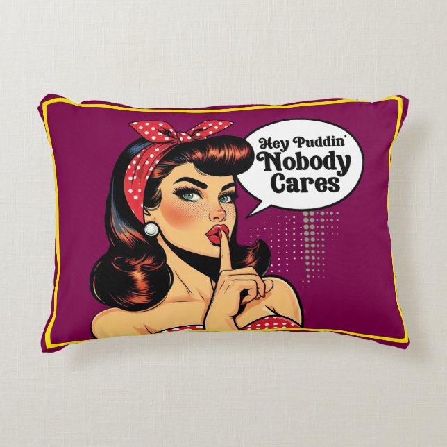 Retro Pinup_ Hey Pudding Dekokissen (Vorderseite)