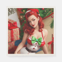 Retro Pinup Holiday Napkins