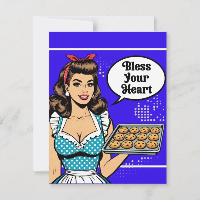 Retro Pinup_ Ihr Herz segnen RSVP Karte (Vorderseite)