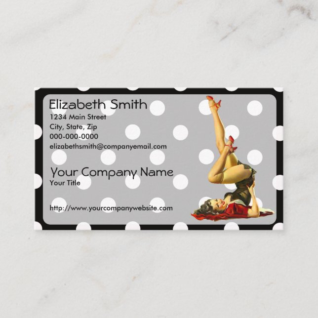 Retro Pinup-Mädchen V4 Visitenkarte (Vorderseite)