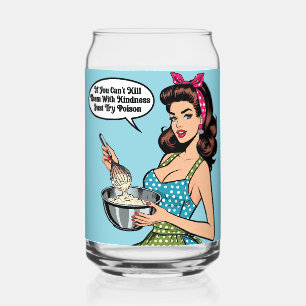 Retro Pinup_ mit Freundlichkeit Dosenglas