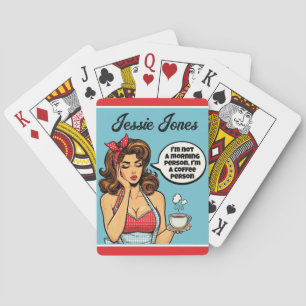 Retro Pinup_ Morgenmensch Spielkarten